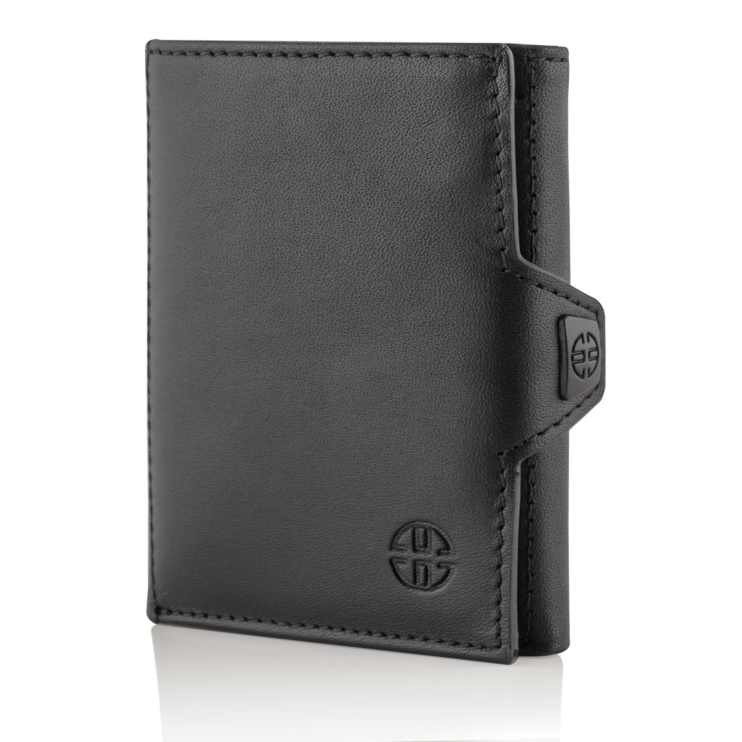 3683 Verona Leather Wallets & Trifold Slim Front Pocket Rfid Wallet Black